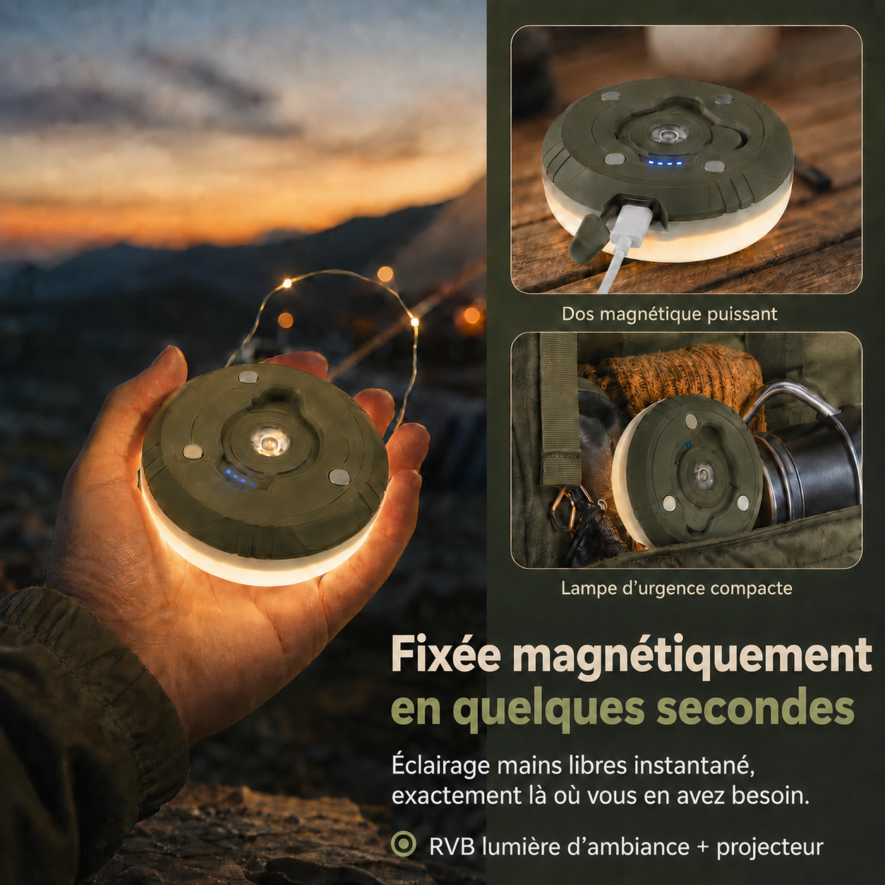 CampGlow Guirlande Lumineuse Rétractable